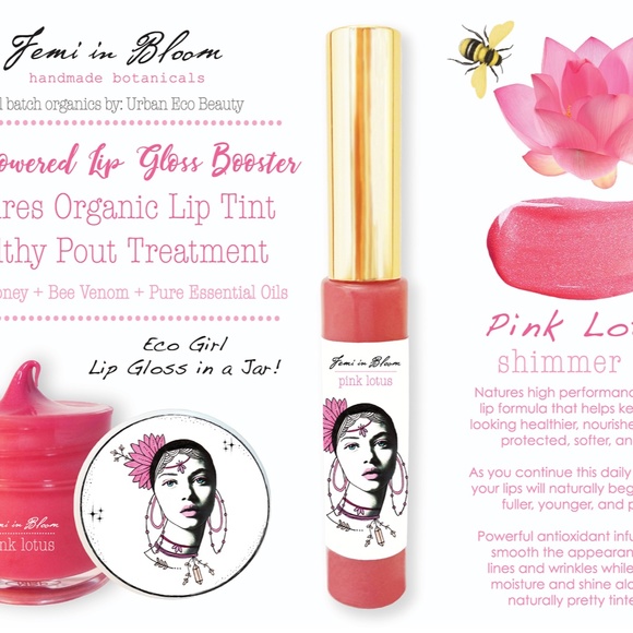 Sheer Pink Tint Organic Lip Gloss Plumper Treatment - Picture 6 of 16